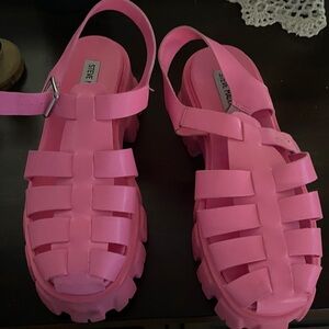 Steve Madden Neon Pink Chunky Sandals